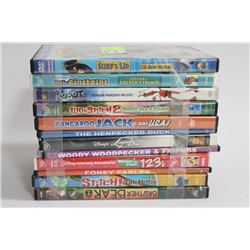 LOT OF 12 CHILDRENS DVDS