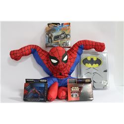 BOX OF SUPERHERO TOYS