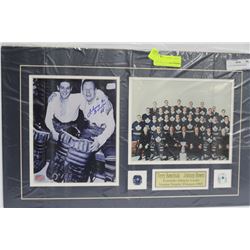 AUTOGRAPHED JOHHNY BOWER TORONTO MAPLE LEAFS PIC