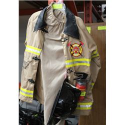 CHILD'S FIREFIGHTER SUIT, HELMET & EXTINGUISHER
