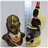 Image 1 : AFRICAN HEAD STATUE AND BOTTLE