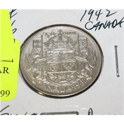 1942 CANADA SILVER HALF DOLLAR