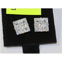 STERLING SILVER EARRINGS W/ CUBIC STONES