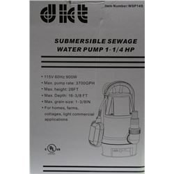 NEW SUBMERSIBLE SEWAGE WATER PUMP 1-1/4 HP
