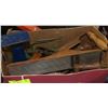 Image 1 : BOX OF ANTIQUE & VINTAGE TOOLS & OBJECTS