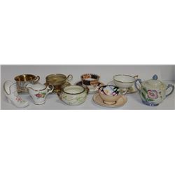 TRAY OF ASSORTED FINE CHINA CUPS & SAUCERS