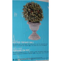 NEW PRELIT POTTED TOPIARY BALL