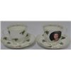 Image 1 : PAIR OF COMMEMORATIVE TEA CUPS & SAUCERS