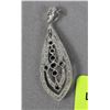 Image 1 : #9- 925 SILVER DIAMOND PENDANT WITH BLACK ONYX
