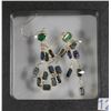 Image 1 : #12- PAIR OF 14K YELLOW GOLD HAND MADE EMERALD &