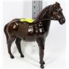 Image 1 : WOODEN & LEATHER HORSE FIGURINE
