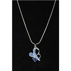 SILVER & BLUE STONE NECKLACE