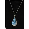 Image 1 : SILVERTONE & BLUE GEMSTONE NECKLACE