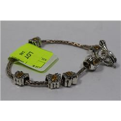 SILVER TONE CHARM BRACELET