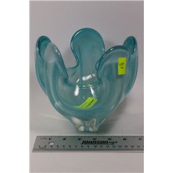 LIGHT BLUE ART GLASS BOWL