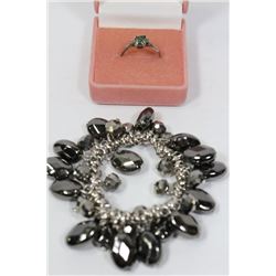 SMALL GEMSTONE RING W/ BRACELET