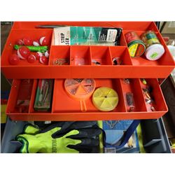 GREY TACKLE BOX W/FISHING GEAR