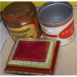 BOX OF VINTAGE  TINS