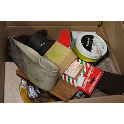 BOX OF ASSORTED VINTAGE & ANTIQUE SUPPLIES