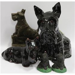 FLAT OF 6 ASSORTED SCOTTIE DOG ORNAMENTS
