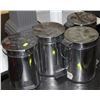 Image 1 : SET OF 4 MINI  STAINLESS STEEL GARBAGE CANS