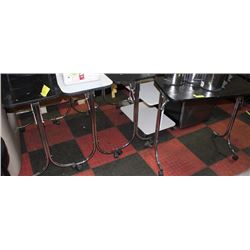 3 BLACK & 1 WHITE TABLE ON CASTORS