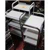 Image 1 : 3 WHITE TABLES ON CASTORS