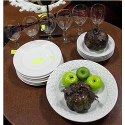 TABLE LOT OF SHOWHOME DISHES & GLASSWARE  ETC.