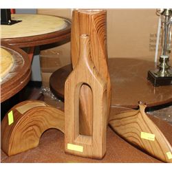 SHOWHOME LOT OF 4 WOOD FINISH VASES