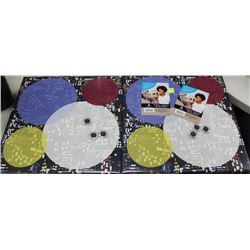 PAIR OF SHOWHOME ABSTRACT WALL HANGINGS