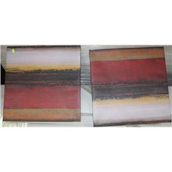 SHOWHOME PAIR OF CANVAS UNFRAMED PICTURES