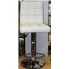 Image 1 : WHITE LEATHERETTE & CHROME TONE BAR STOOLS X3
