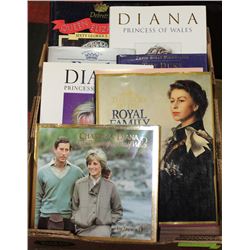 TRAY OF BOOK'S ABOUT PRINCESS DIANA & ROYAL FAMILY