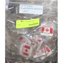 BAG OF 100 CANADA FLAG KEYCHAINS