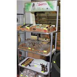 WHITE AND SILVER DISPLAY RACK