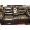 Image 4 : DUAL RECLINING LEATHER SOFA & LOVE WITH CORNER