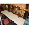 Image 1 : METAL AND WOOD WHITE FABRIC SIDE CHAIRS X4