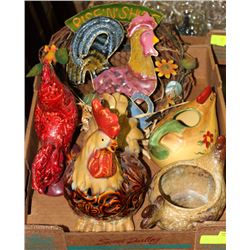 FLAT OF CHICKEN ORNAMENTS
