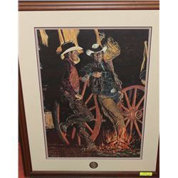 FRAMED DUCKS UNLIMITED PRINT "BOND FIRE"
