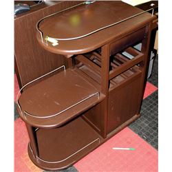 WOODEN WHEELED WINE CART