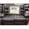 Image 2 : MARTIN BROWN LEATHER DUAL RECLINING SOFA & LOVE