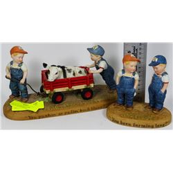 SET OF 2 'COUNTRY STORE' PORCELAIN FIGURINES