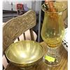 Image 1 : GLASS VASE WITH BRASS BOWL