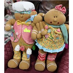 PAIR OF GINGERBREAD STUFFIES