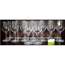 SET OF 16 CRYSTAL WINE GLASSES