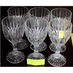 SET OF 6 CRYSTAL WINE GLASSES