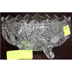PINWHEEL CRYSTAL FOOTED BOWL