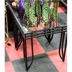 BLACK METAL & GLASS END TABLES