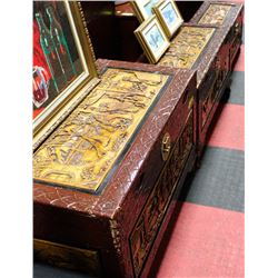 3PC CARVED CAMPHOR CHEST SET