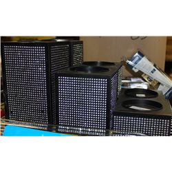3 PIECE BLACK AND RHINESTONE TIERED CANDLE HOLDER